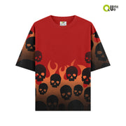 SKULLS ON FIRE OVERSIZED TSHIRT