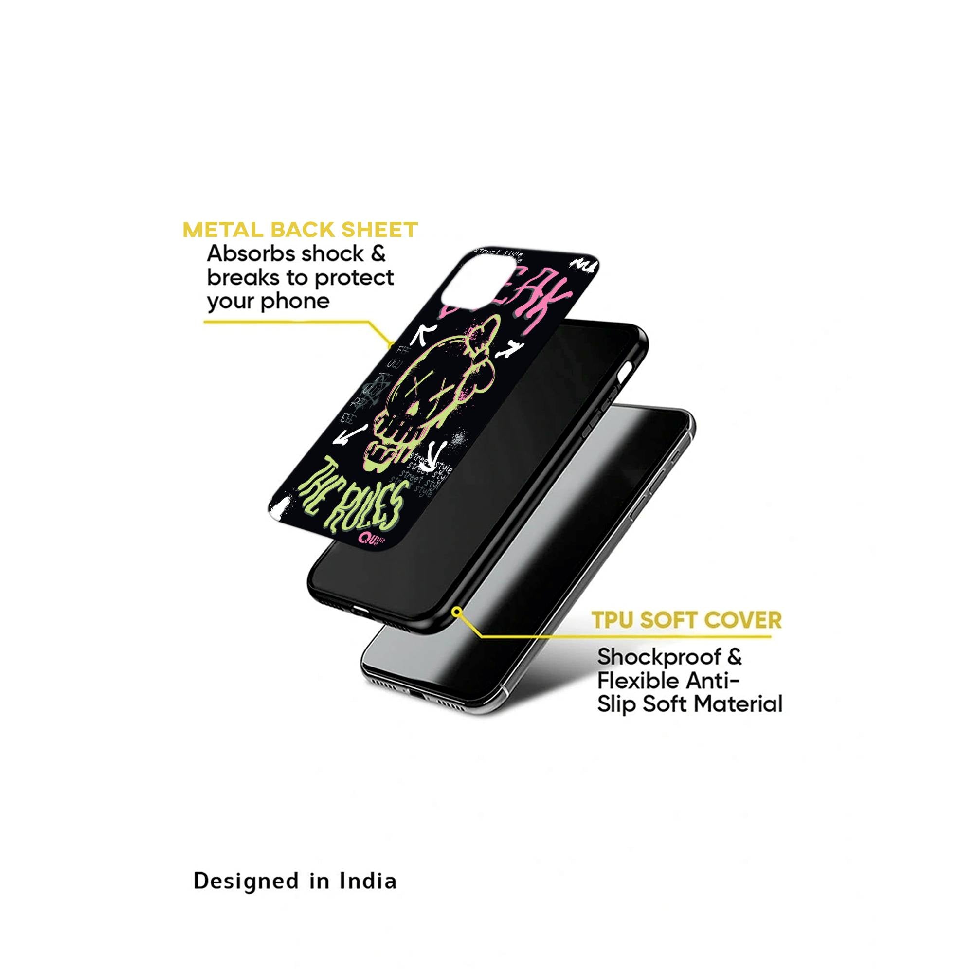 Break The Rules Metal TPU hybrid Protection Case - outfitquePhone case