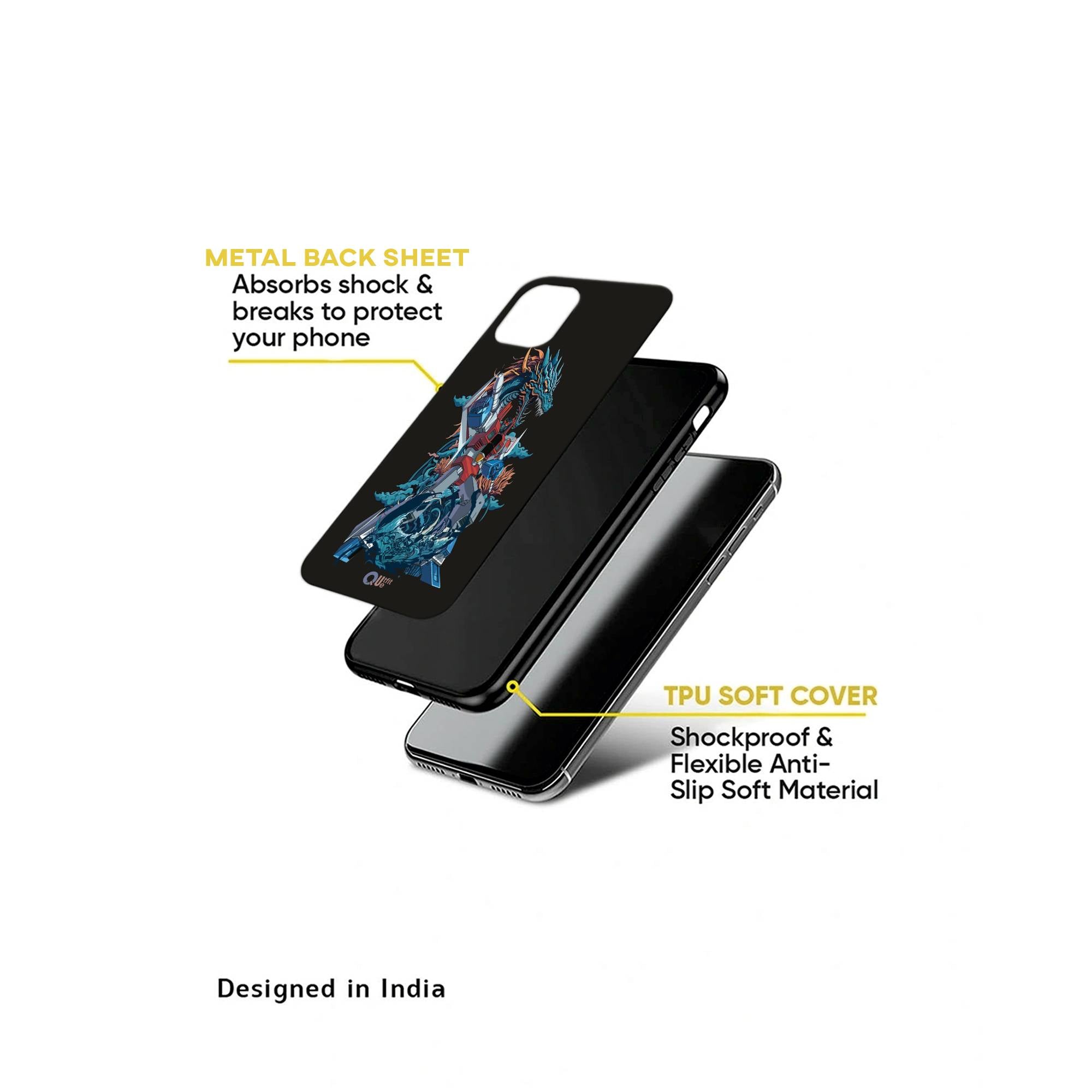 Dragon Transformer Metal TPU hybrid Protection Case - outfitquePhone case