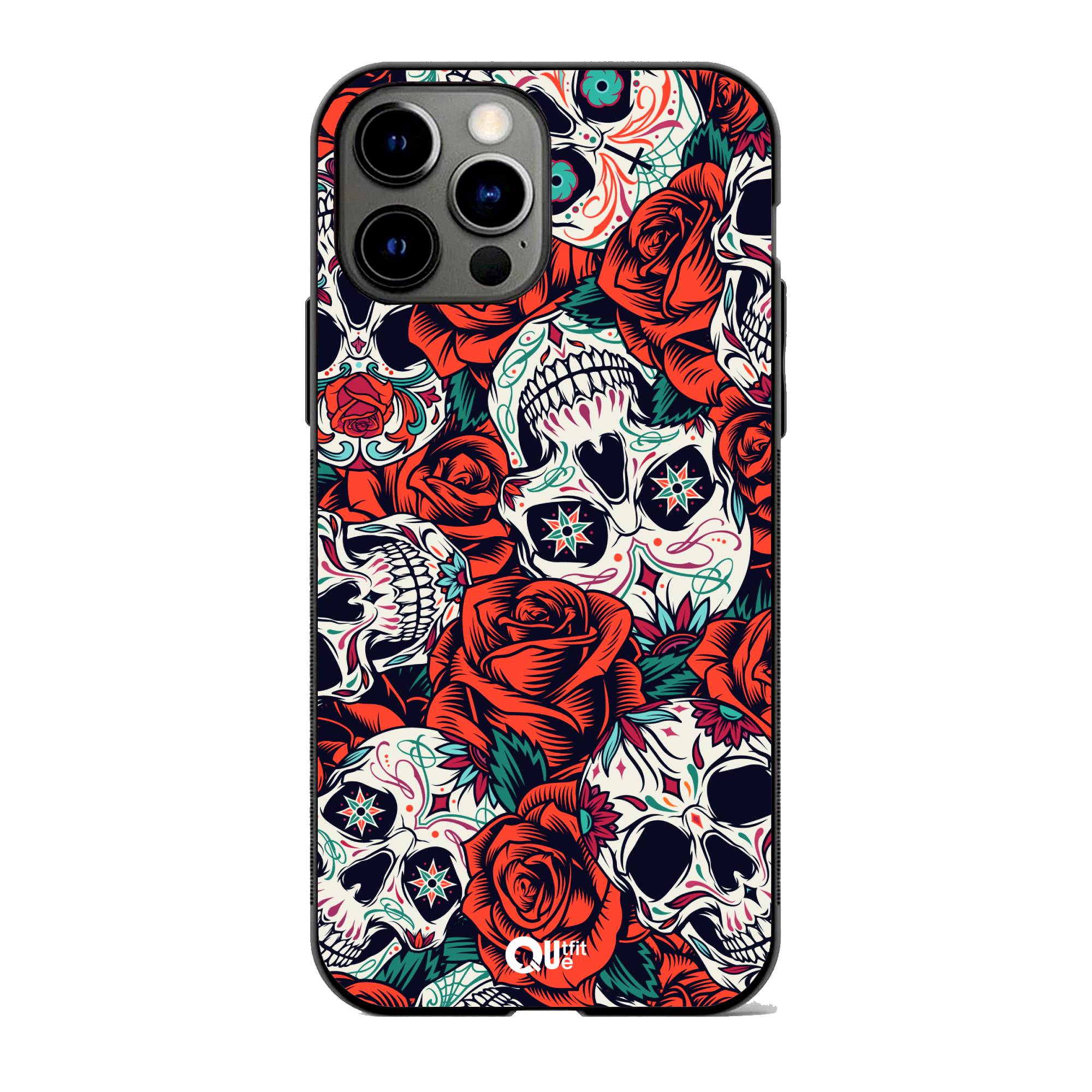 Skull Roses Metal TPU hybrid Protection Case - outfitquePhone case