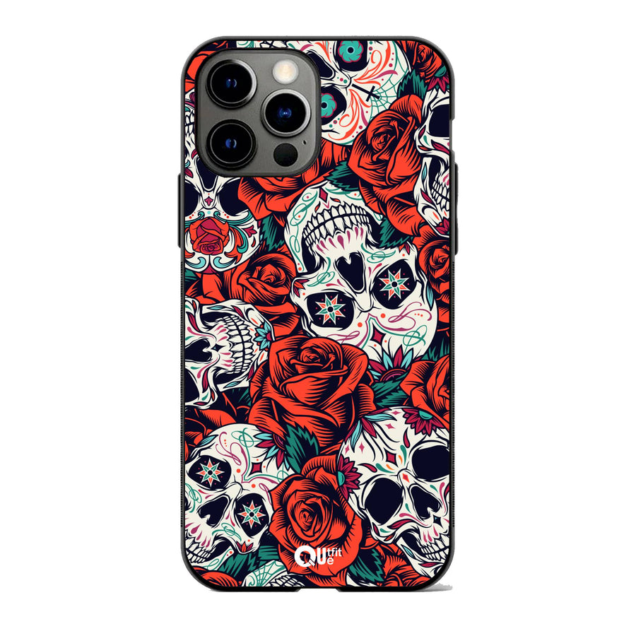 Skull Roses Metal TPU hybrid Protection Case - outfitquePhone case